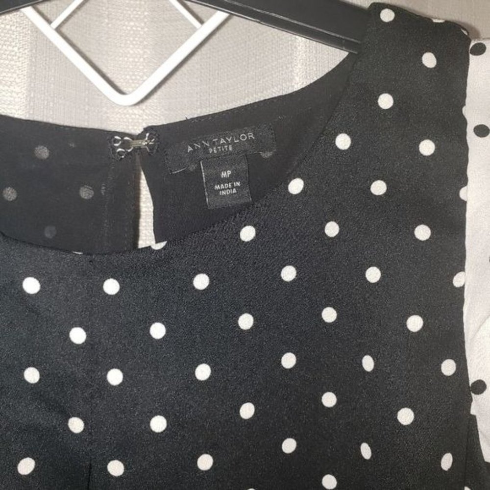 Ann Taylor Petite Polka-dot Mini Dress Medium - Picture 4 of 7